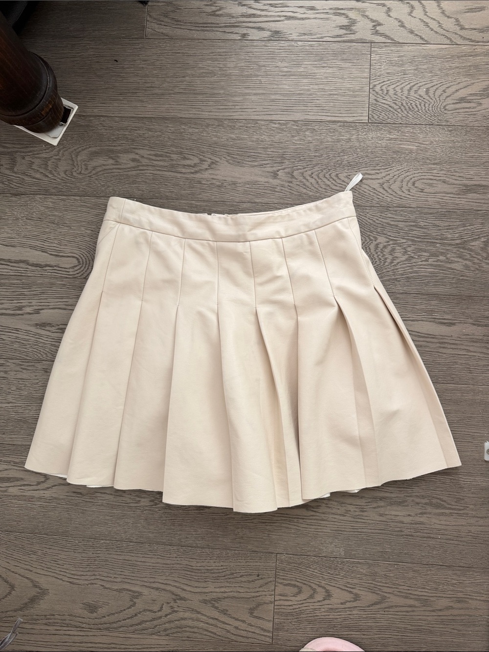 SUNDAY BEST Olive Vegan Leather Pleated Skirt